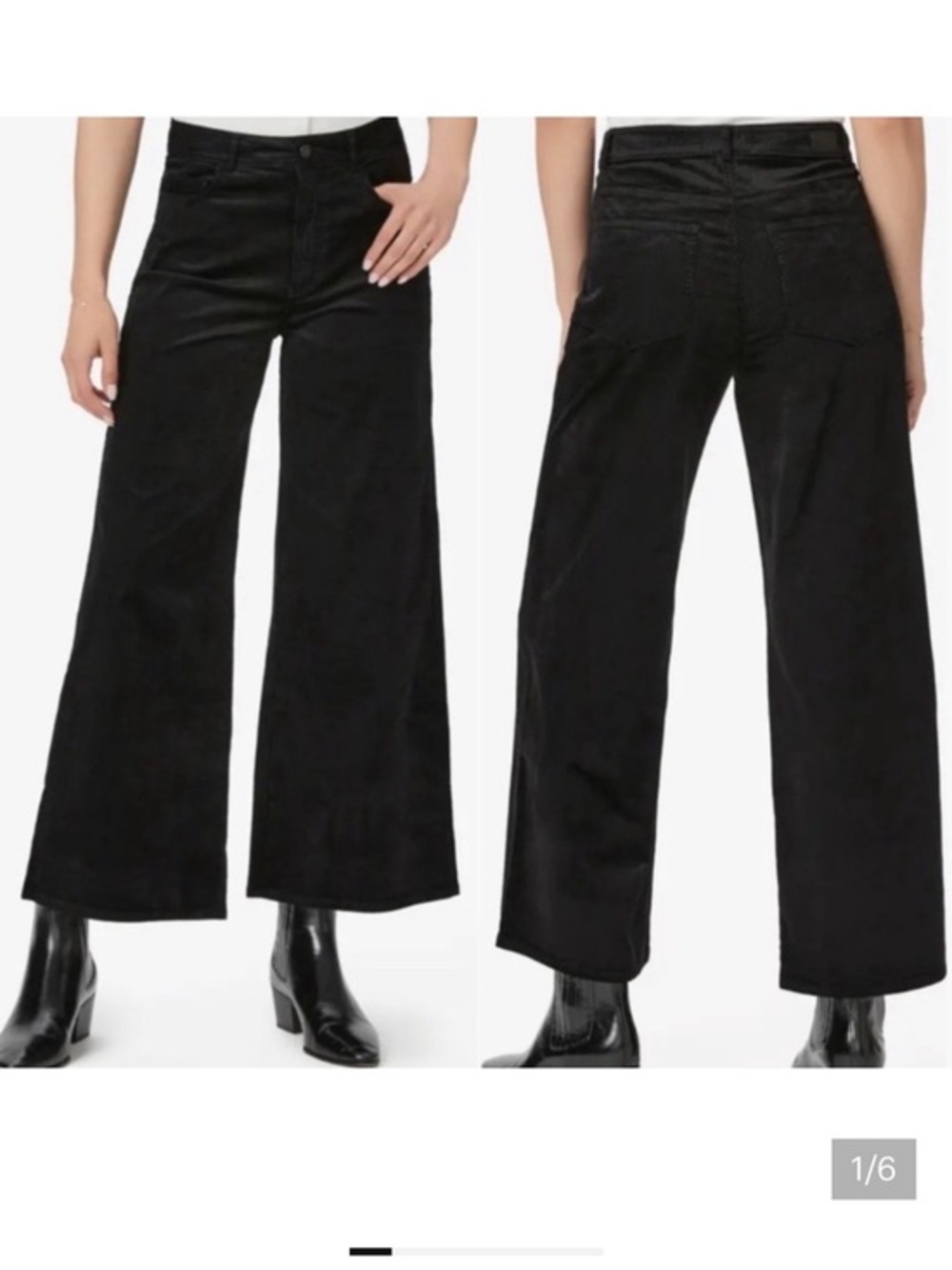 New Paige Harper Wide Leg Black Pants Jeans